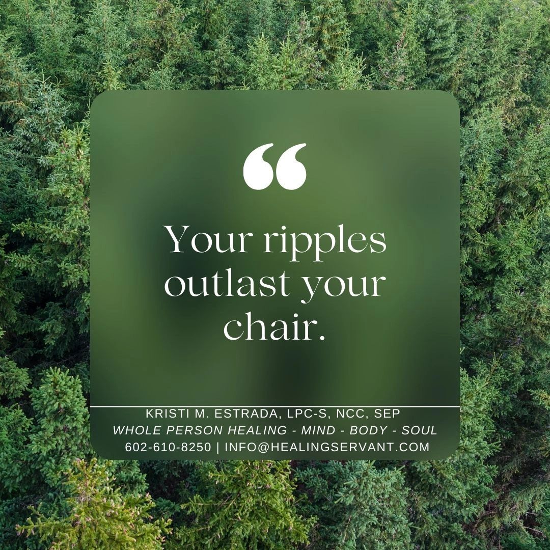 Inspirational quote over forest background.
