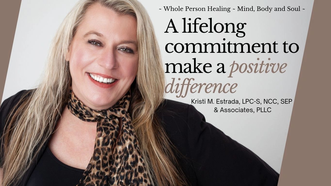 Smiling woman promoting positive life commitment.