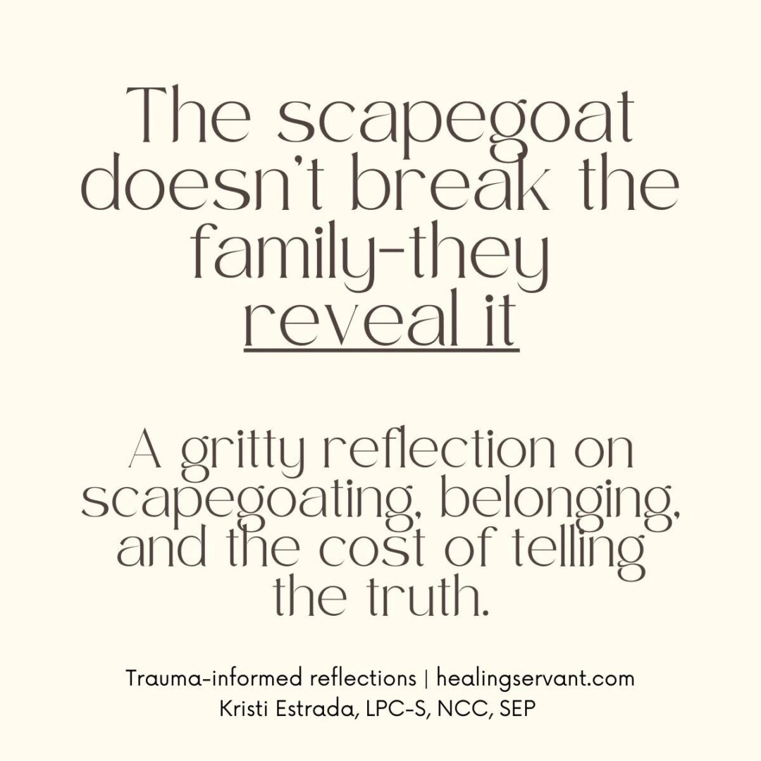 Text about scapegoating and family dynamics.