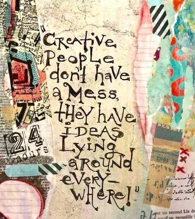 Creative quote on colorful collage background.