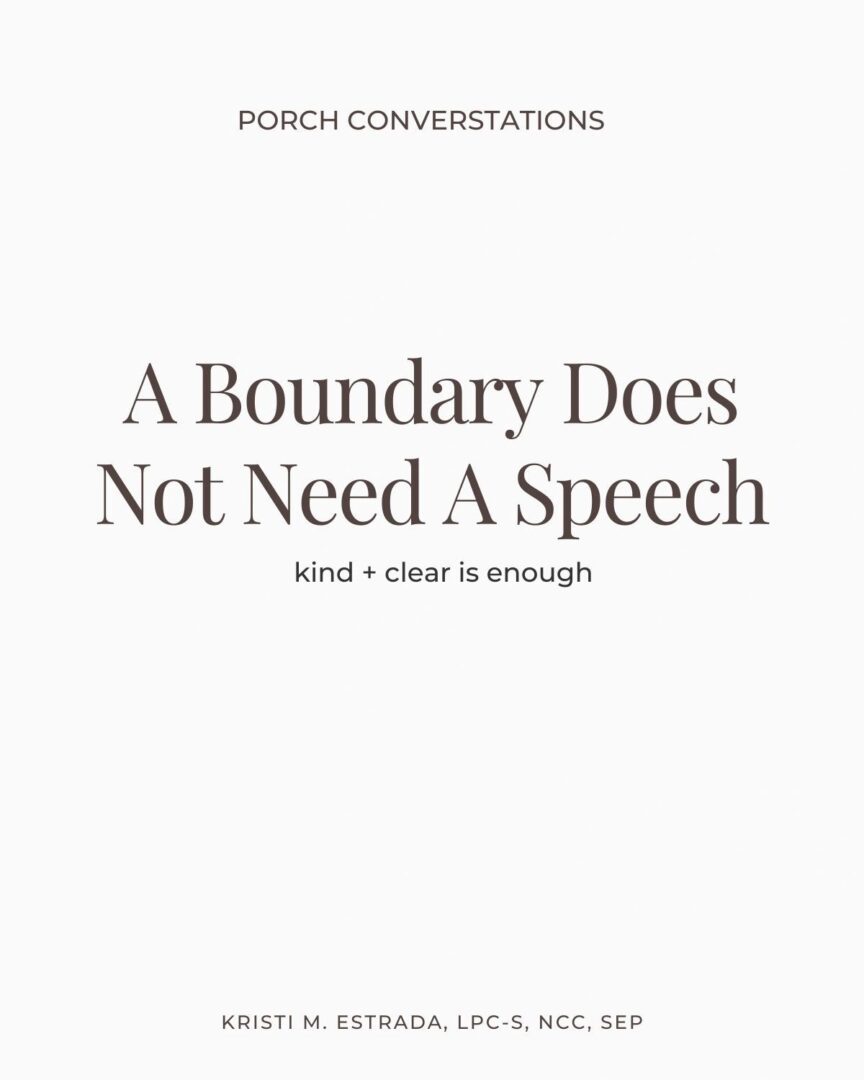 Text: "A Boundary Does Not Need A Speech