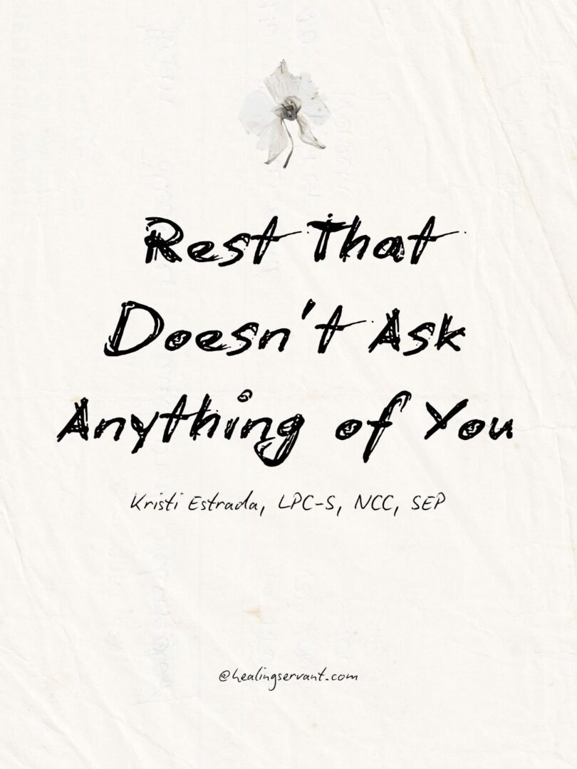 Rest That Doesn’t Ask Anything of Yoy